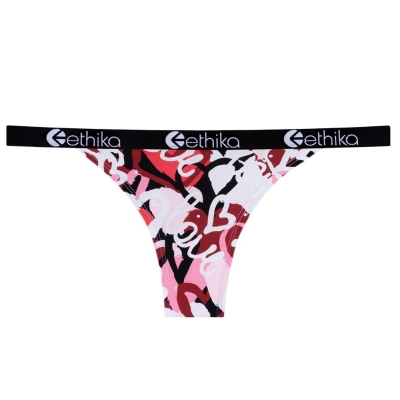 Ethika Chaotic Love Brazilian Cheeky Underwear Dam Vita Röda | FRC217860