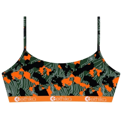 Ethika Forest Camo Pullover Bra Dam Gröna Orange | CNU870412