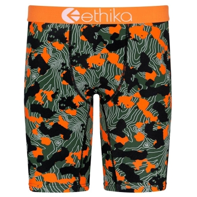 Ethika Forest Camo Staple Underwear Herr Gröna Orange | NWB135946