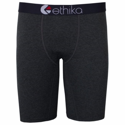 Ethika Heather Solid Staple Underwear Herr Svarta | UTB489601