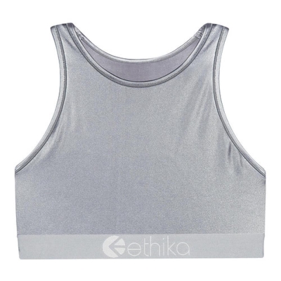 Ethika Matte High Neck Bra Dam Silver | GTP129385