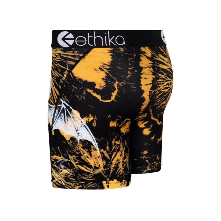 Ethika Acid Wash Mid Boxers Herr Guld Svarta | RKA643952