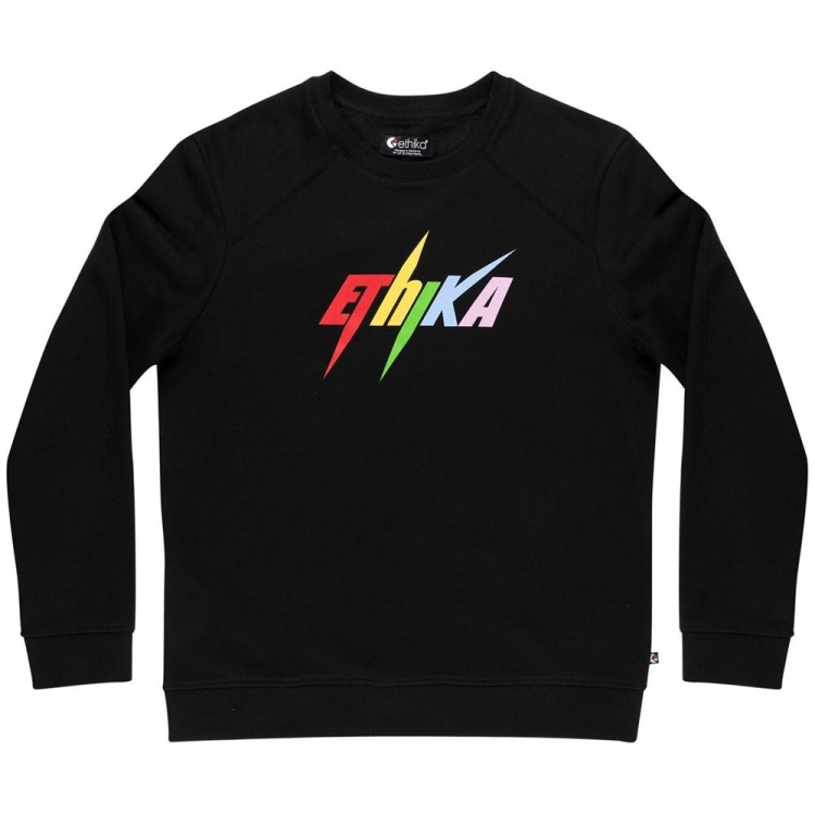 Ethika Bolt Crew Fleece Skjorta Herr Svarta | BNS684973