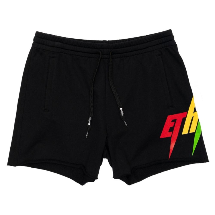 Ethika Bolt Raw Edge Shorts Dam Svarta | LGC135047