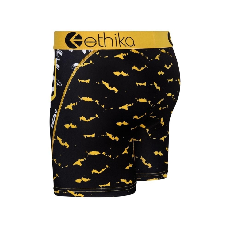 Ethika Bomber Word Finder Mid Boxers Herr Svarta Gula | YNX096831