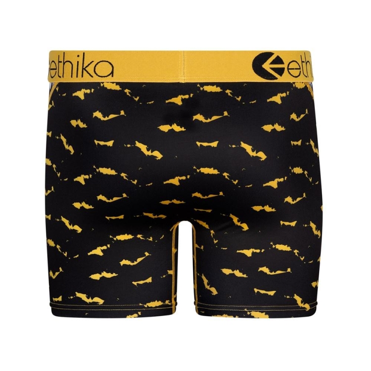 Ethika Bomber Word Finder Mid Boxers Herr Svarta Gula | YNX096831