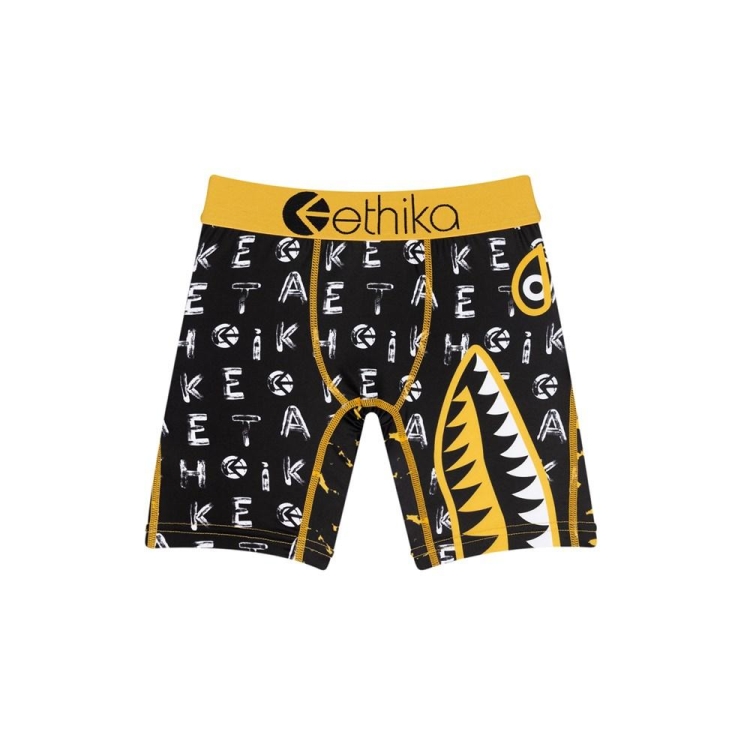 Ethika Bomber Word Finder Staple Underkläder Pojke Svarta Gula | ISL135476