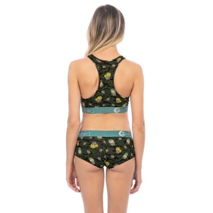 Ethika Camo Paradise High Neck Bra Dam Gröna | QFZ039728