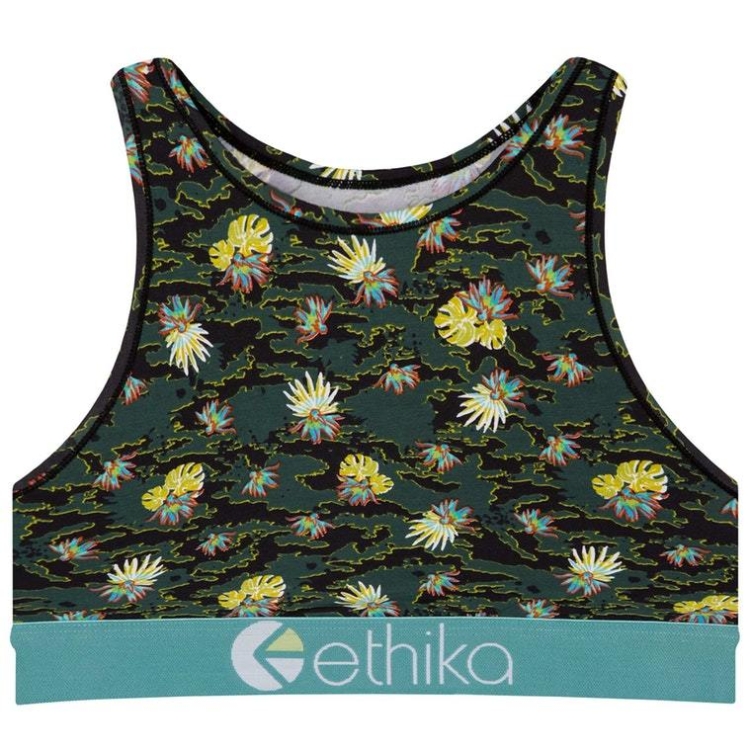 Ethika Camo Paradise High Neck Bra Dam Gröna | QFZ039728