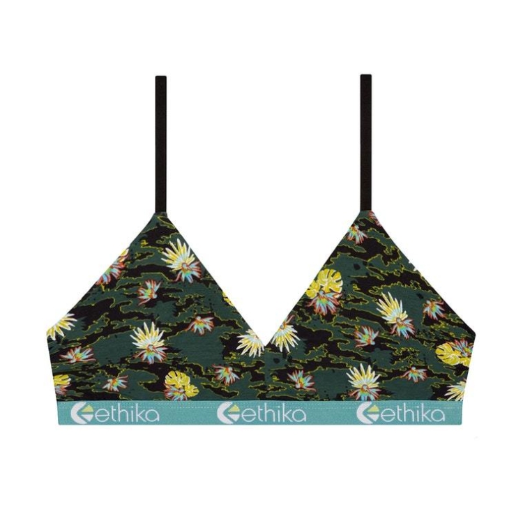 Ethika Camo Paradise V Neck Bra Dam Gröna | RAF384651