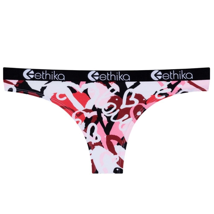 Ethika Chaotic Love Bikini Underwear Dam Vita Röda | WKI287315