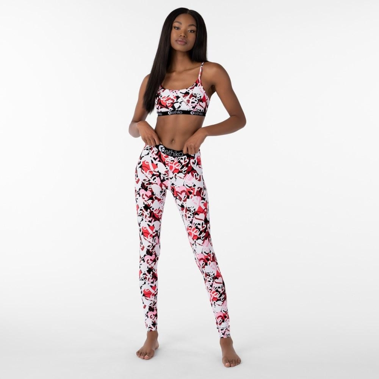 Ethika Chaotic Love Leggings Dam Vita Röda | KSA241563