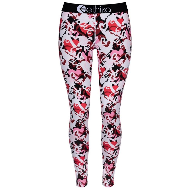 Ethika Chaotic Love Leggings Dam Vita Röda | KSA241563