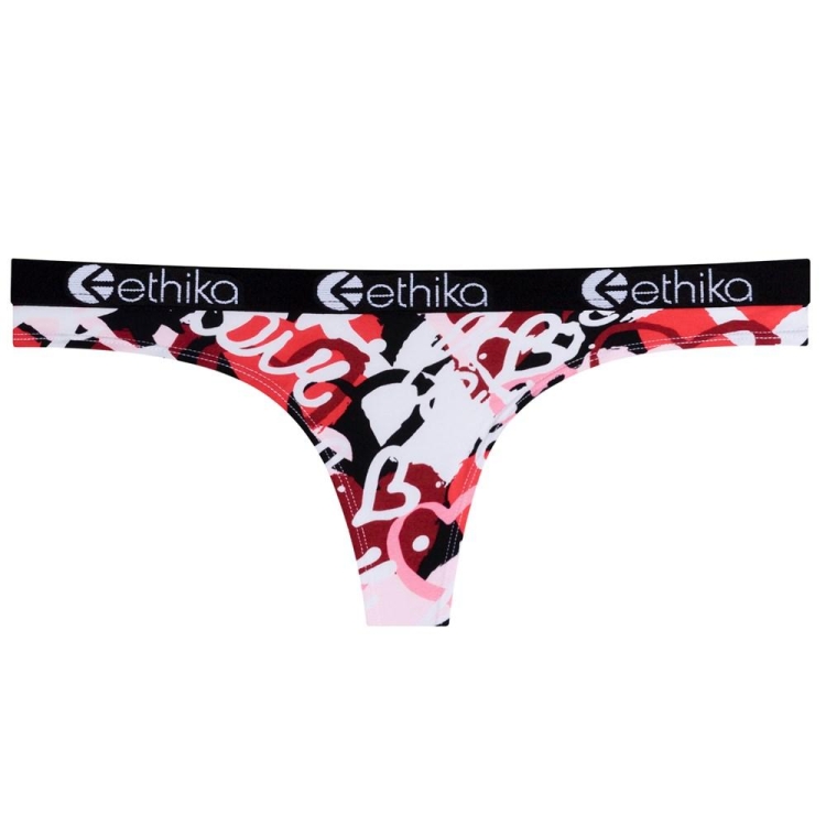 Ethika Chaotic Love String Dam Vita Röda | ONA025317