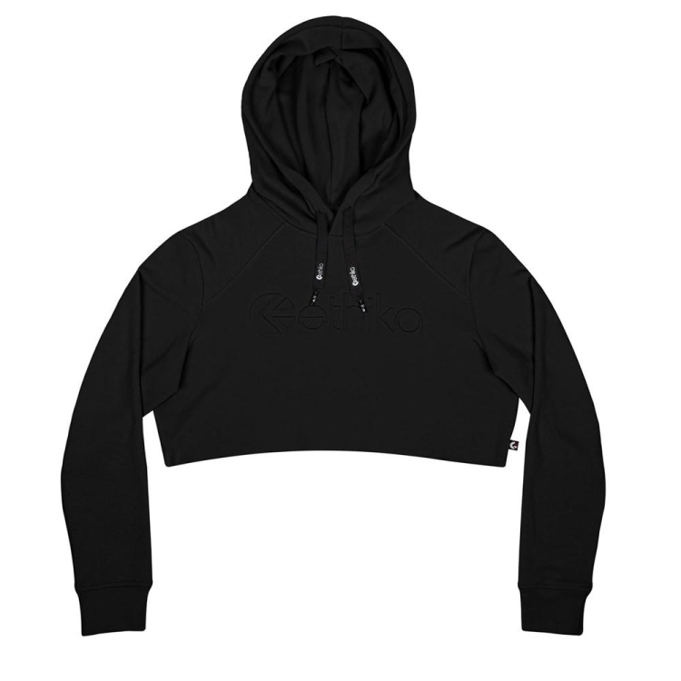 Ethika Cropped Hoodie Dam Svarta | VWE509634