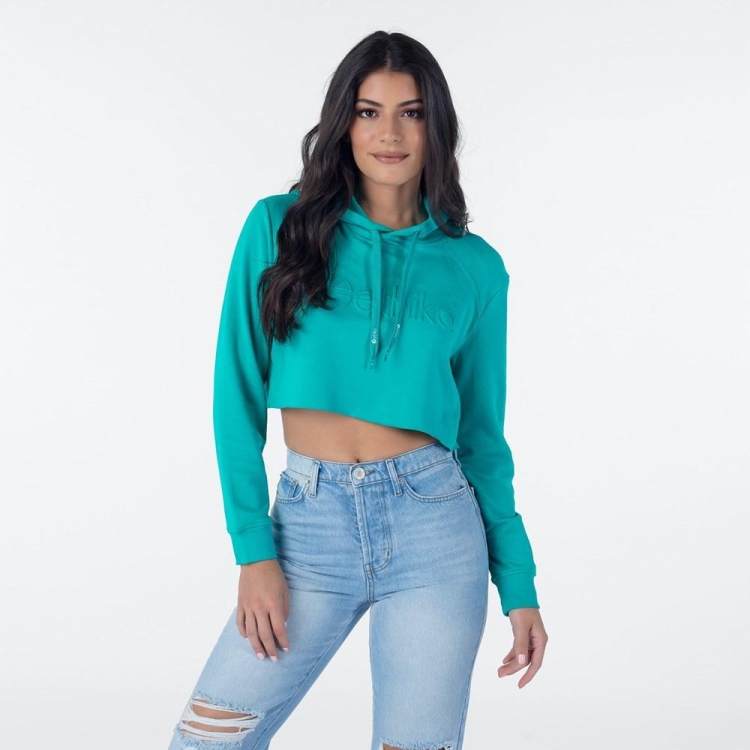 Ethika Cropped Hoodie Dam Turkos | RSU971325