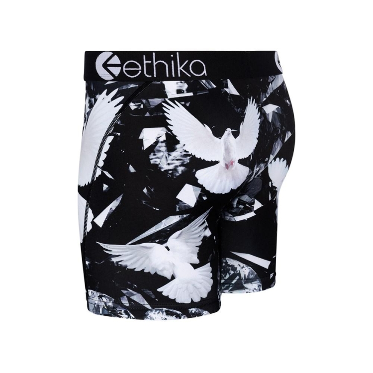 Ethika Dove Diamonds Mid Boxers Herr Svarta Vita | CSM975012