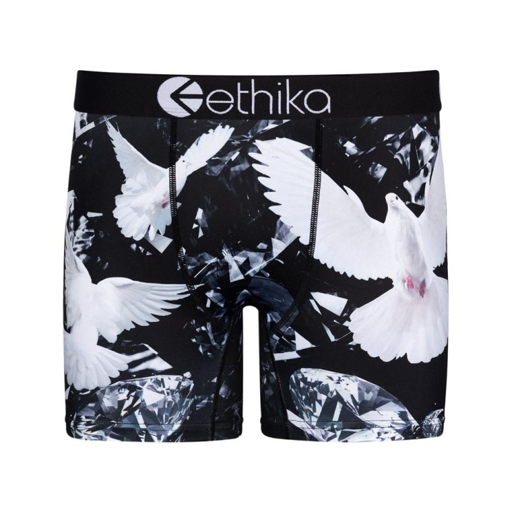 Ethika Dove Diamonds Mid Boxers Herr Svarta Vita | CSM975012