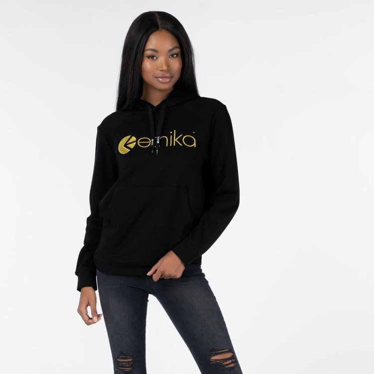 Ethika Embroidered Hoodie Dam Svarta | NJQ208549