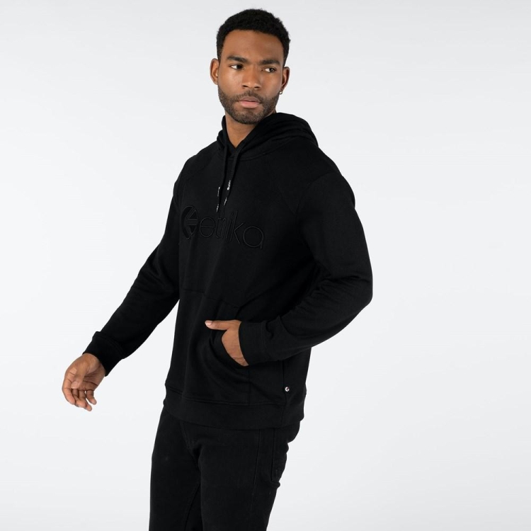 Ethika Embroidered Hoodie Herr Svarta | INL368719