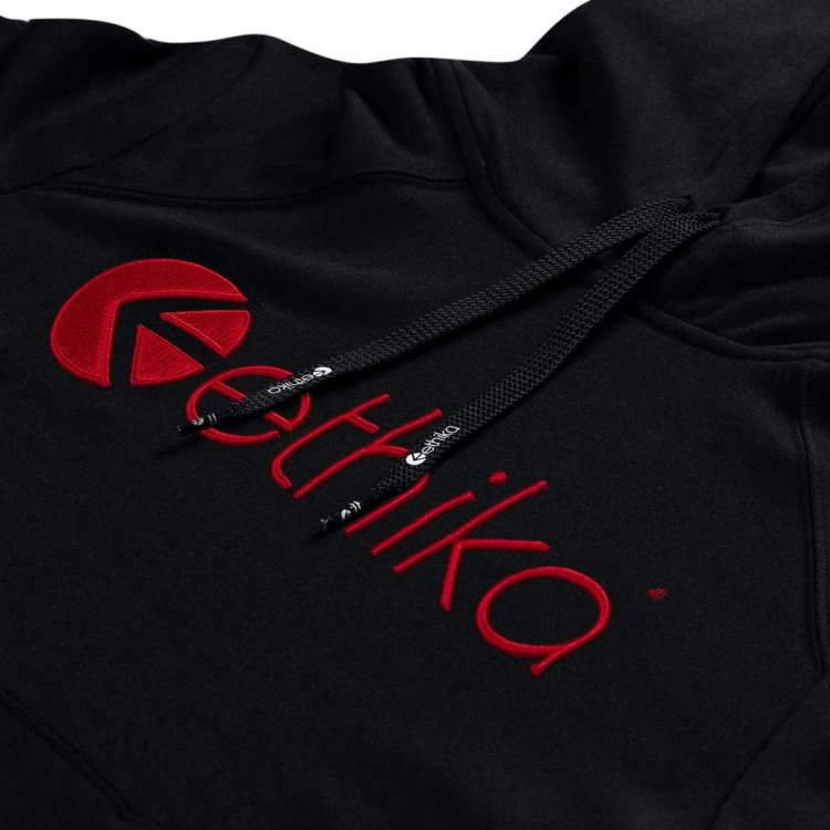 Ethika Embroidered Hoodie Herr Svarta | IZA407892