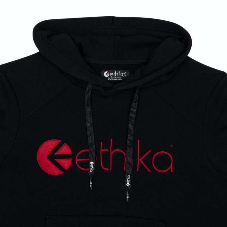 Ethika Embroidered Hoodie Herr Svarta | IZA407892