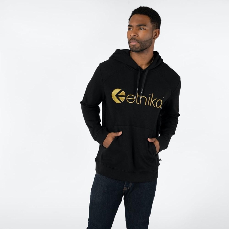 Ethika Embroidered Hoodie Herr Svarta | TVY745316