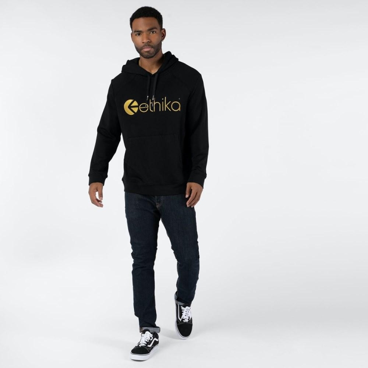 Ethika Embroidered Hoodie Herr Svarta | TVY745316