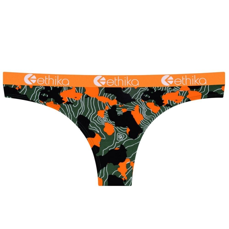 Ethika Forest Camo Bikini Underwear Dam Gröna Orange | EOY256187