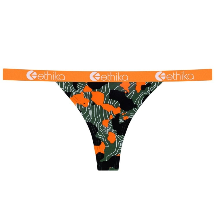 Ethika Forest Camo Brazilian String Dam Gröna Orange | OWE674219