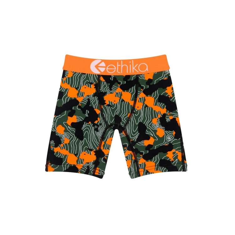 Ethika Forest Camo Staple Underkläder Pojke Gröna Orange | TGC785964