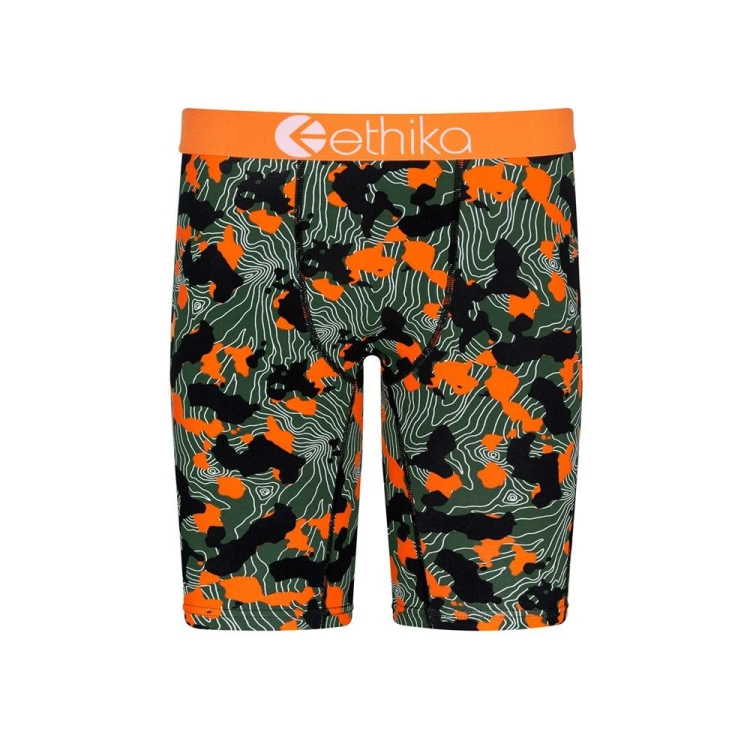 Ethika Forest Camo Staple Underkläder Pojke Gröna Orange | YIV839024