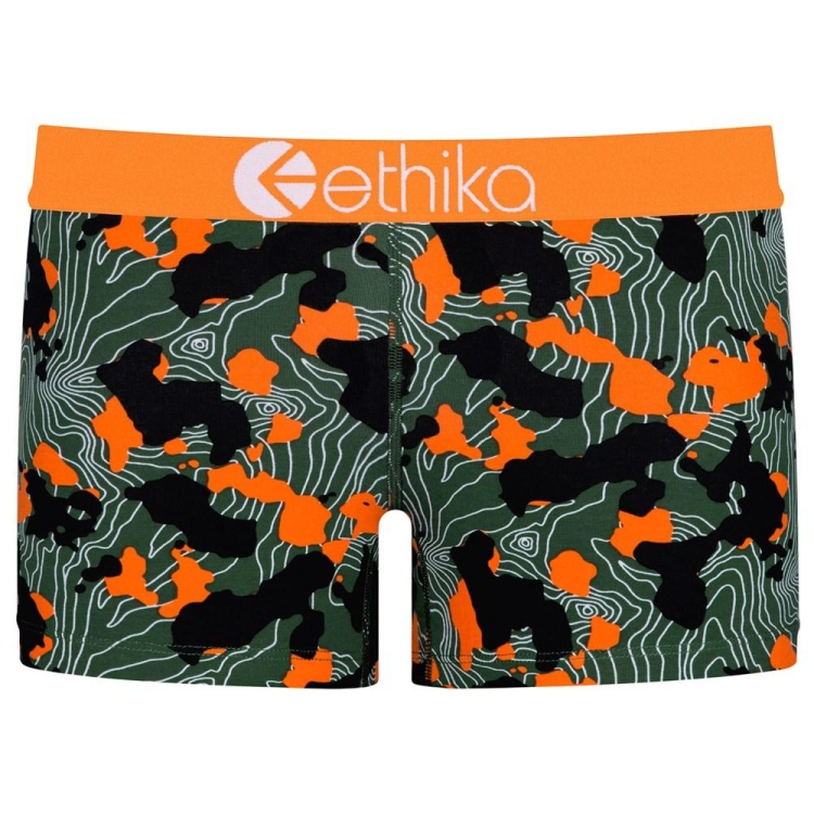 Ethika Forest Camo Staple Underwear Dam Gröna Orange | CQF735642