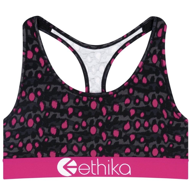 Ethika Graffiti Leo Sport Bh Dam Grå Rosa | UYA126549