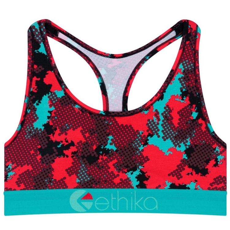 Ethika Halftone Sport Bh Dam Röda Blå | FSX715268