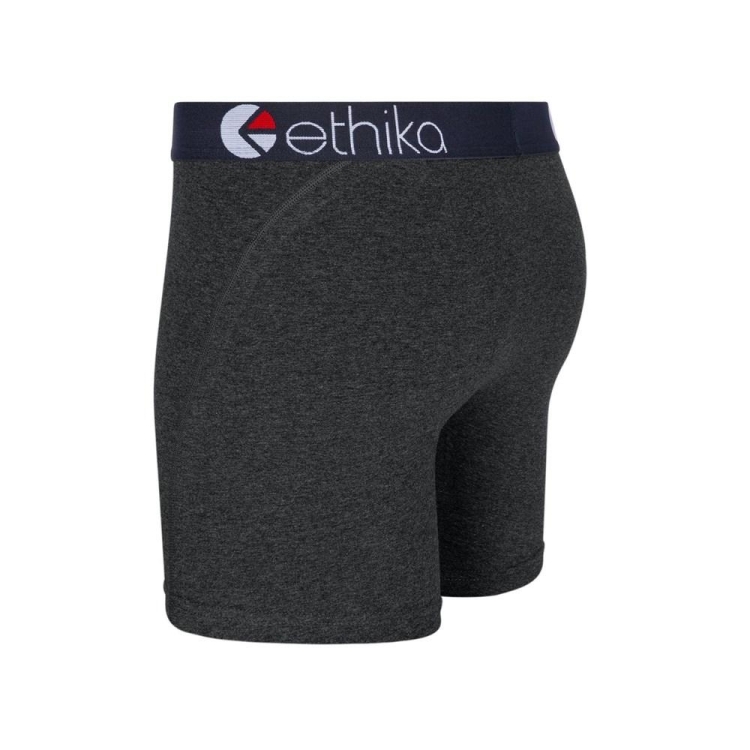 Ethika Heather Mid Boxers Herr Svarta | ENG782035