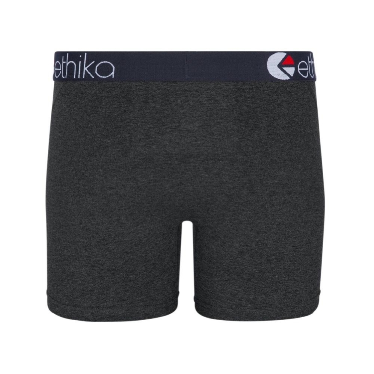 Ethika Heather Mid Boxers Herr Svarta | ENG782035