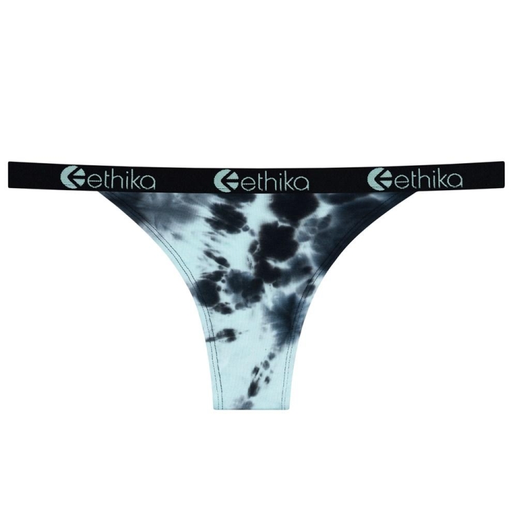 Ethika Lightning Dye Brazilian Cheeky Underwear Dam Svarta Turkos | XEZ851432