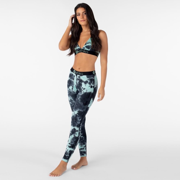 Ethika Lightning Dye Leggings Dam Svarta Turkos | RPF498602