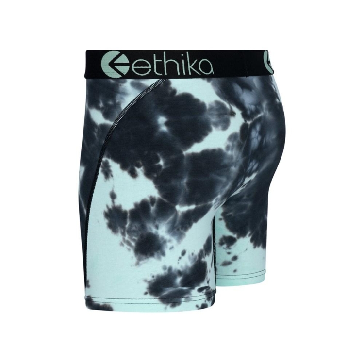 Ethika Lightning Dye Mid Boxers Herr Svarta Turkos | CJR965807