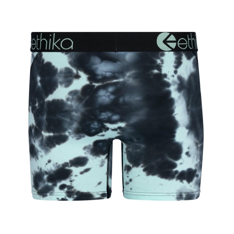 Ethika Lightning Dye Mid Boxers Herr Svarta Turkos | CJR965807