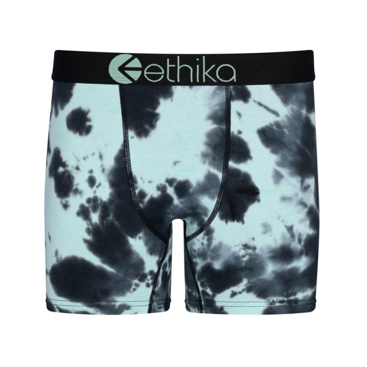 Ethika Lightning Dye Mid Boxers Herr Svarta Turkos | CJR965807