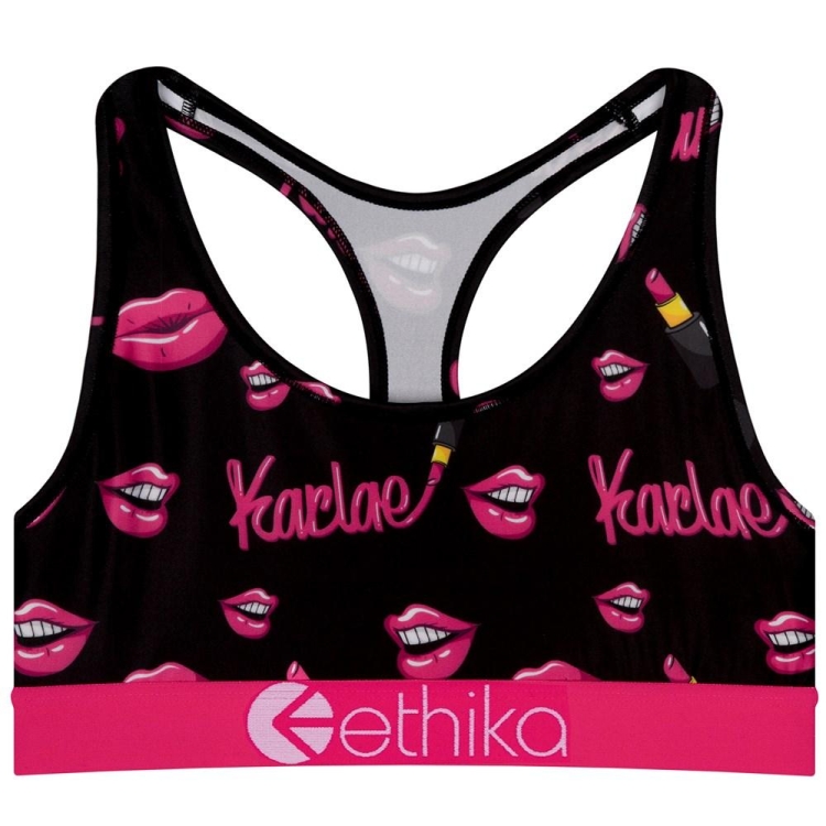 Ethika Lipstick Queen Sport Bh Dam Svarta Rosa | ICS569830