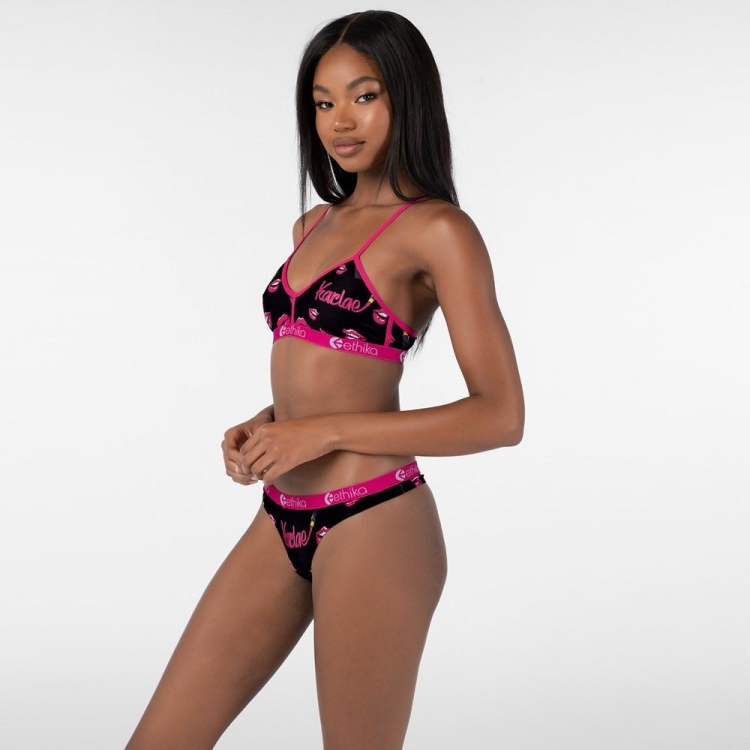 Ethika Lipstick Queen String Dam Svarta Rosa | SUW786509