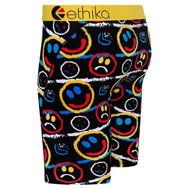 Ethika Mood Staple Underwear Herr Svarta Gula | EXO173208