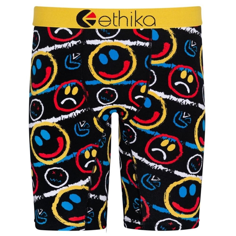 Ethika Mood Staple Underwear Herr Svarta Gula | EXO173208