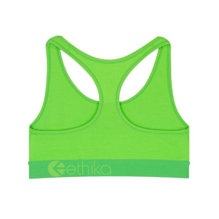 Ethika Neon Flo Sports BH Tjej Gröna | SEV237641