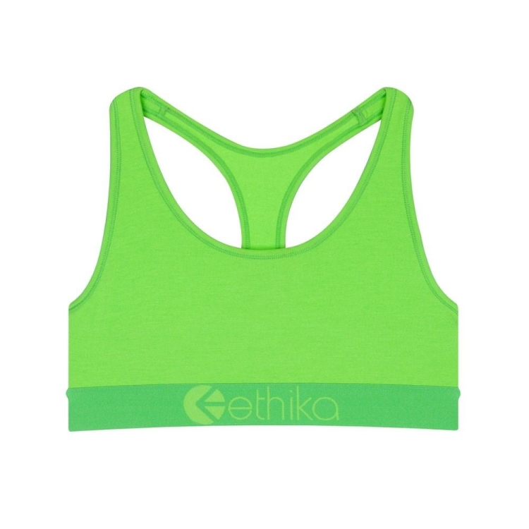 Ethika Neon Flo Sports BH Tjej Gröna | SEV237641