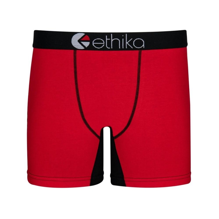 Ethika OG Contrast Mid Boxers Herr Röda Svarta | AXC258734