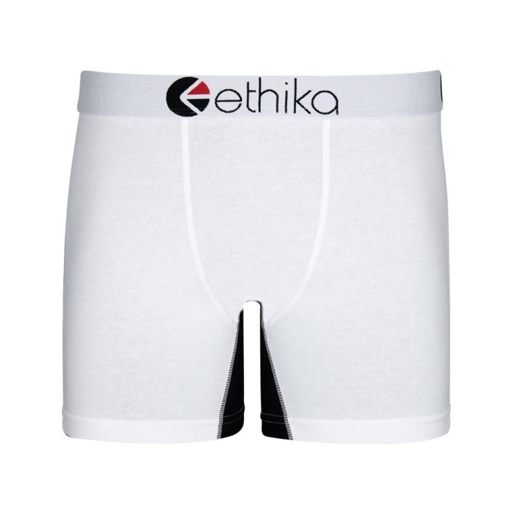 Ethika OG Contrast Mid Boxers Herr Vita Svarta | JAB067352